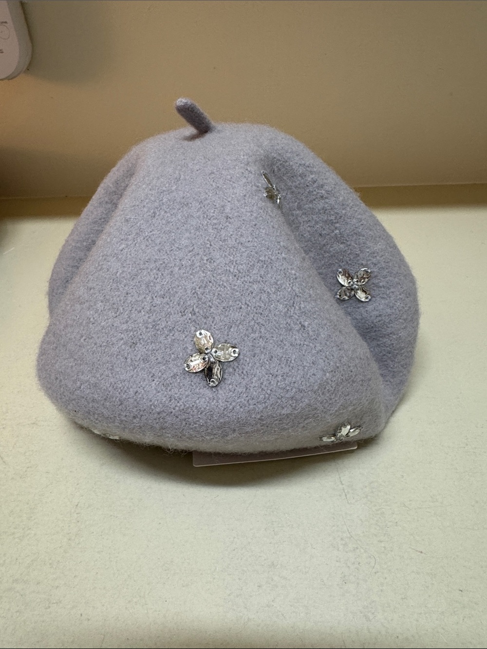 Maeve for Anthropologie grey embellished beret, NWT